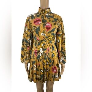 CMEO COLLECTIVE Another Lover LS Floral  Dress S